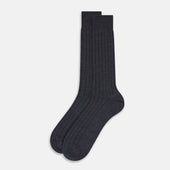 Ribbed Wool Mid Length Socks