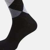 And Grey Check Wool Long Socks