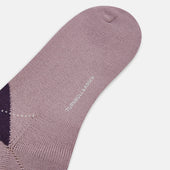 Purple Check Wool Long Socks