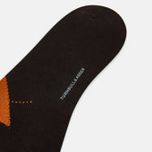 Orange Check Wool Mid Length Socks