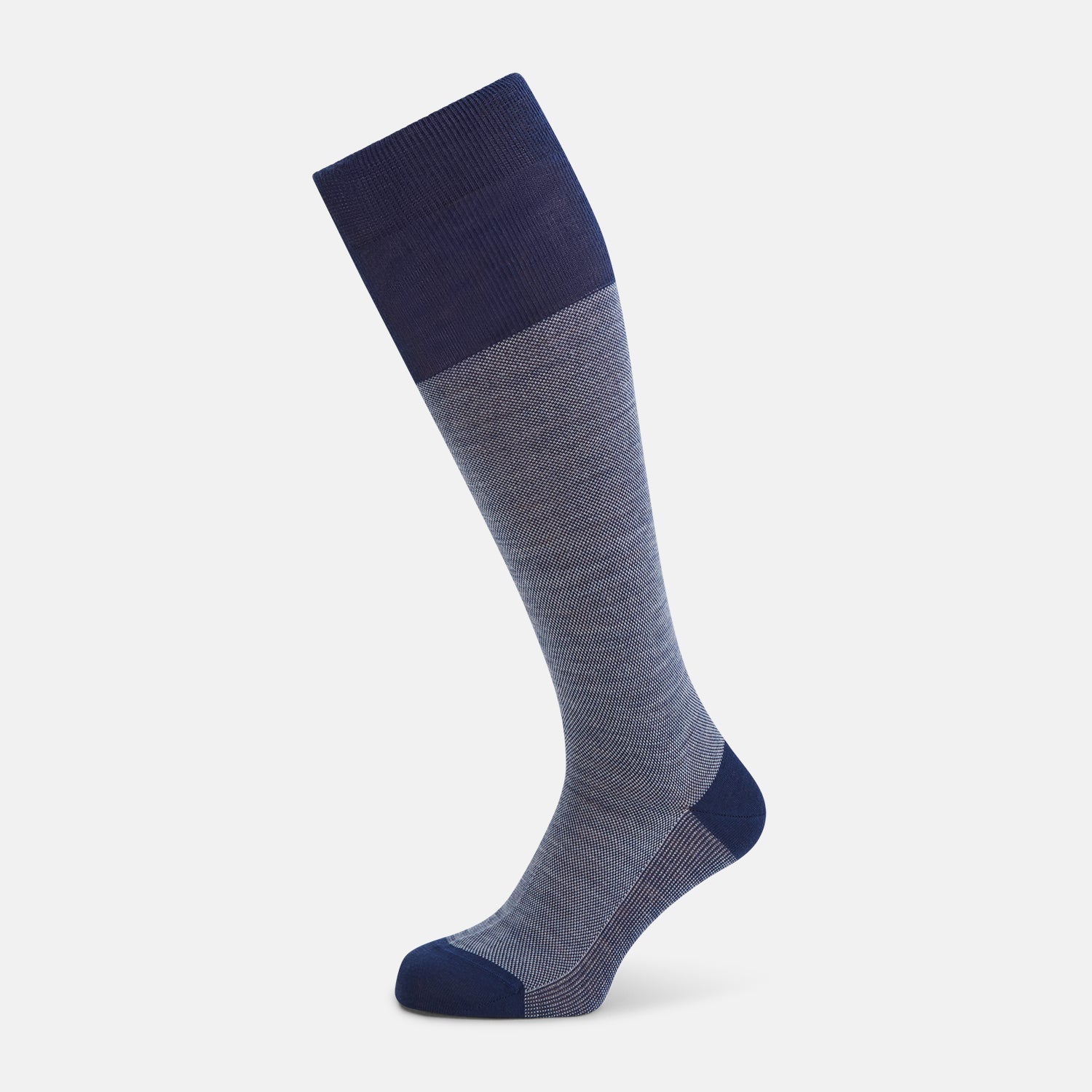 Pale Patterned Wool Long Socks
