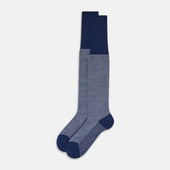 Pale Patterned Wool Long Socks