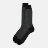 And Grey Motif Wool Mid Length Socks