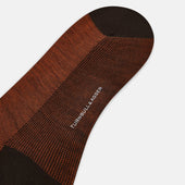 And Brown Motif Wool Mid Length Socks