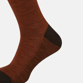 And Brown Motif Wool Mid Length Socks