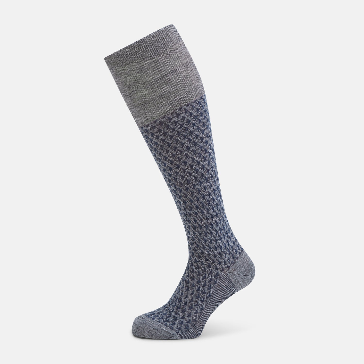 Melange Motif Intarsia Wool Long Socks
