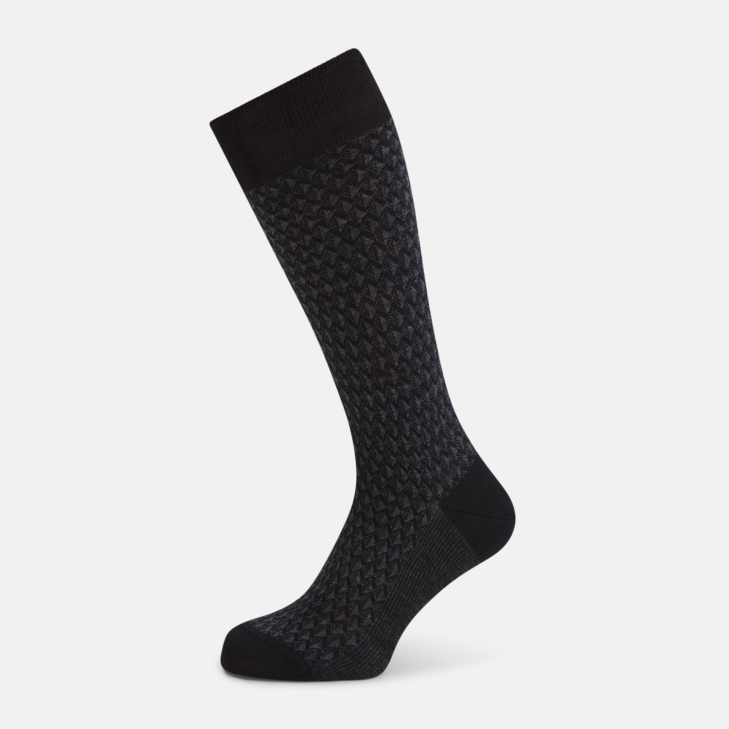 Melange Motif Intarsia Wool Mid Length Socks