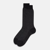 Melange Motif Intarsia Wool Mid Length Socks