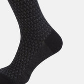 Melange Motif Intarsia Wool Mid Length Socks