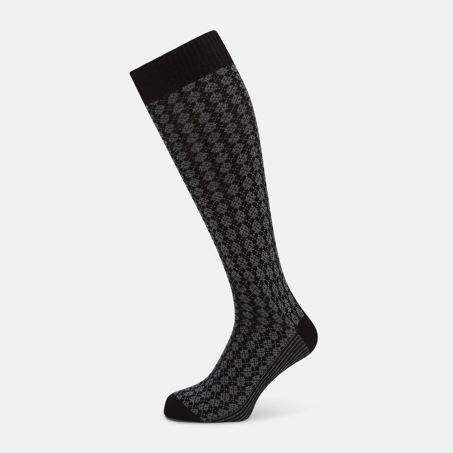 Melange Antique Motif Wool Long Socks