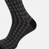 Melange Antique Motif Wool Long Socks