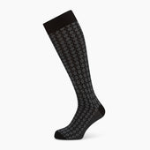 Melange Antique Motif Wool Long Socks
