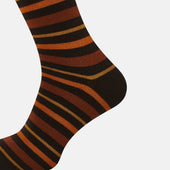 Orange Striped Wool Mid Length Socks