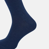Avio Blue Dot Wool Long Socks