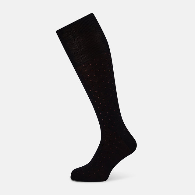 Wine and Red Dot Wool Long Socks