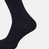 And Royal Blue Dot Wool Mid Length Socks