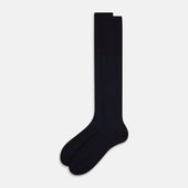 And Blue Wool Blend Long Socks