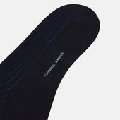 And Blue Yarn Striped Wool Mid Length Socks