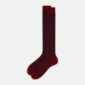 And Navy Motif Wool Long Socks