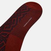 And Navy Motif Wool Long Socks