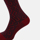 And Navy Motif Wool Long Socks