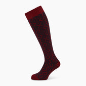 And Navy Motif Wool Long Socks