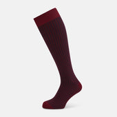 SOCKS WOOL/ CASHMERE LONG RED/NAVY