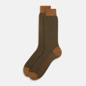 Green Peanut Motif Wool Mid Length Socks