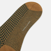 Green Peanut Motif Wool Mid Length Socks