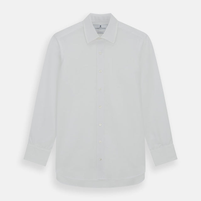 Plain White Cotton Shirt with T&amp;A Collar and 3-Button Cuffs&nbsp;