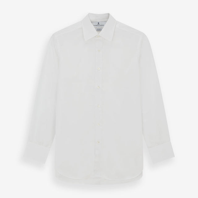 Two-Fold 200 White Cotton Shirt with T&amp;A Collar and 3-Button Cuffs
