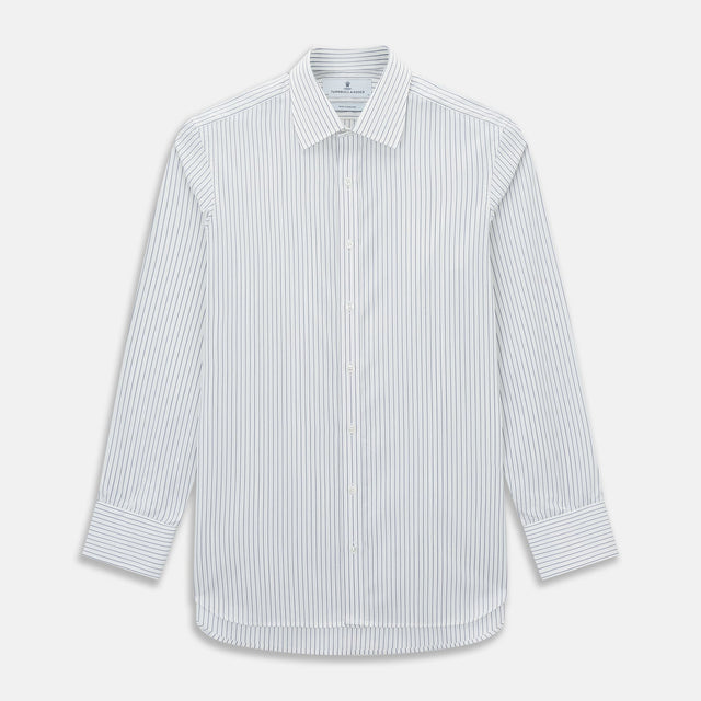 Navy Thin Track Stripe Mayfair Shirt