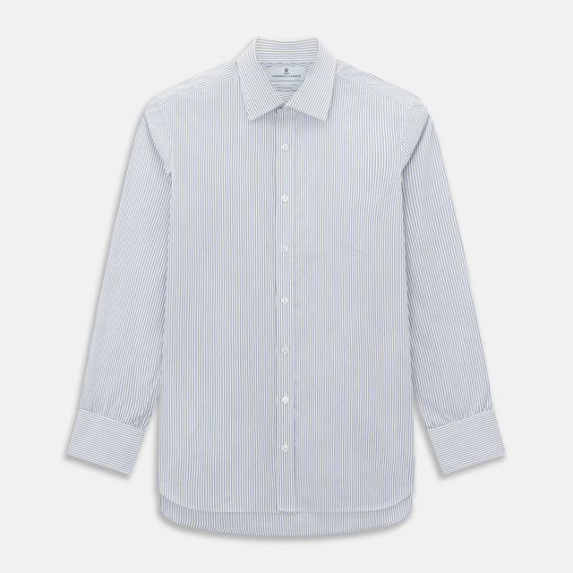 Navy Pair Stripe Mayfair Shirt