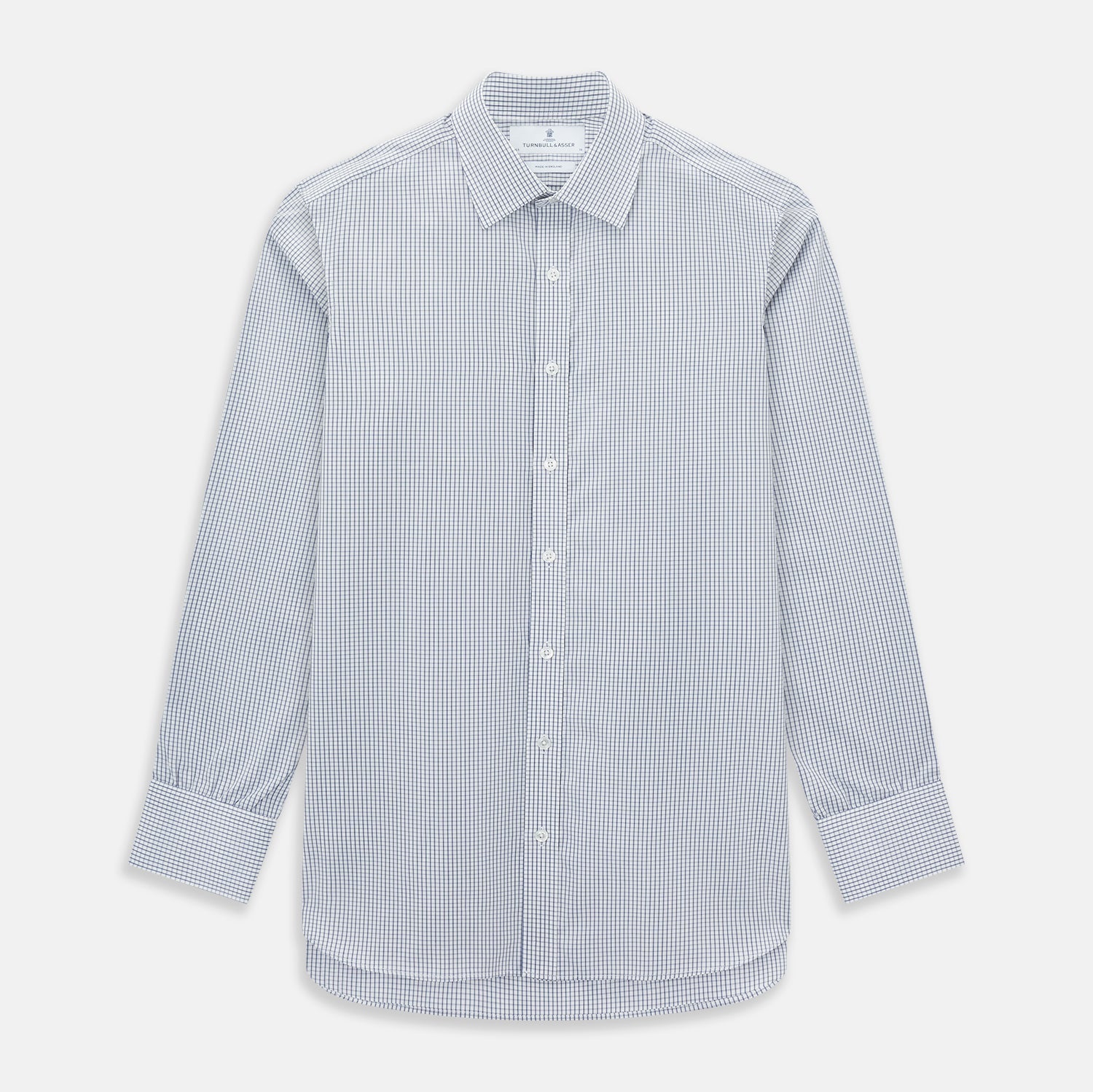 Navy Tattersall Check Mayfair Shirt