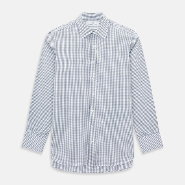 Navy Tattersall Check Mayfair Shirt