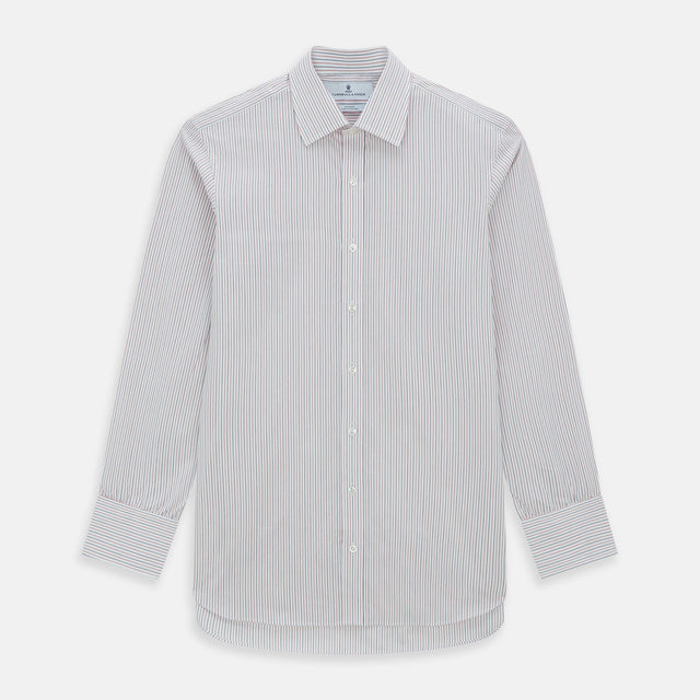Red and Navy Pinstripe Mayfair Shirt