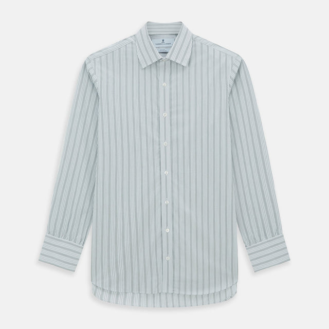 Grey Fine Track Stripe Mayfair Shirt