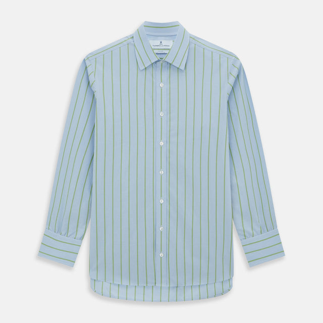 Light Green and Blue Stripe Mayfair Shirt