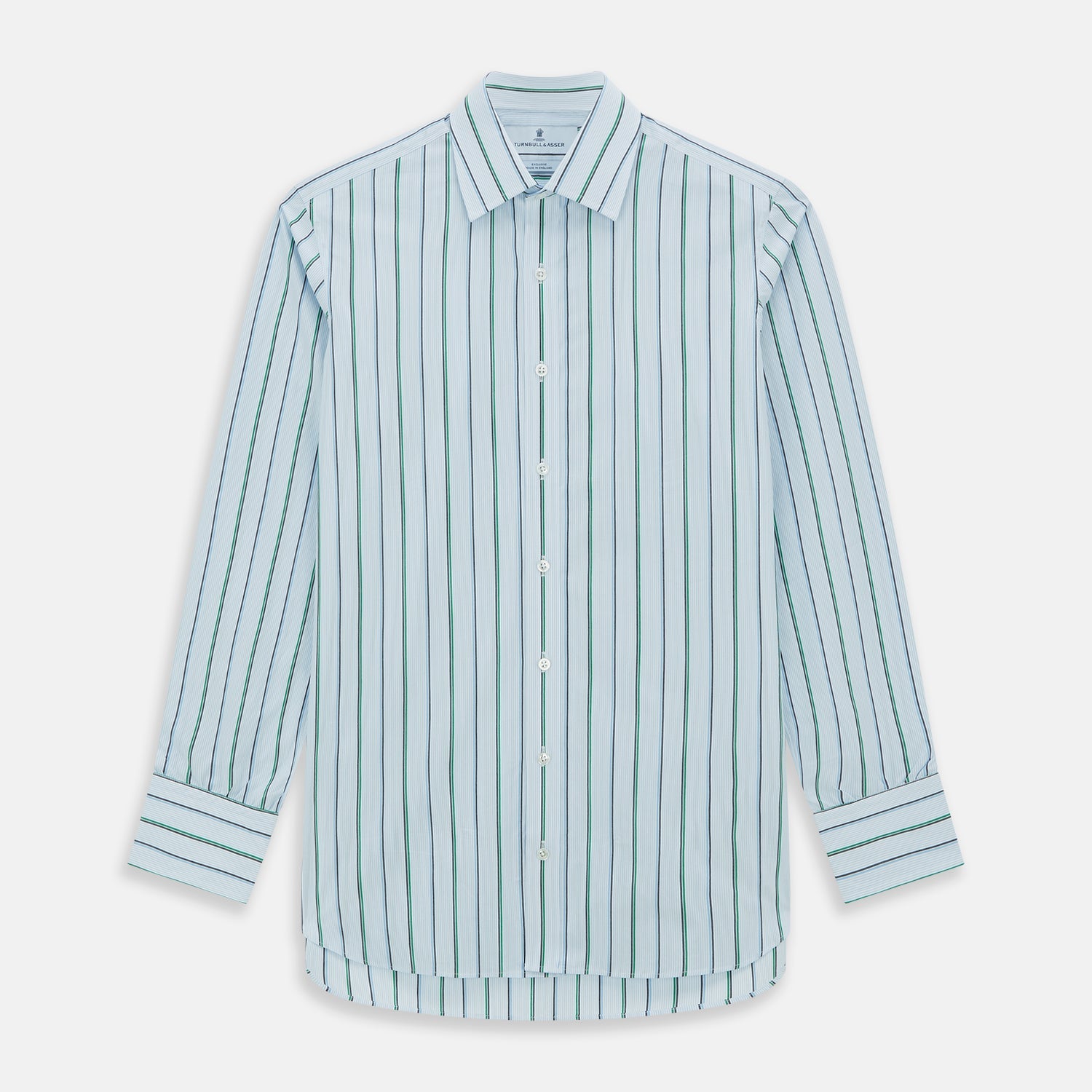 Blue and Green Shadow Stripe Mayfair Shirt