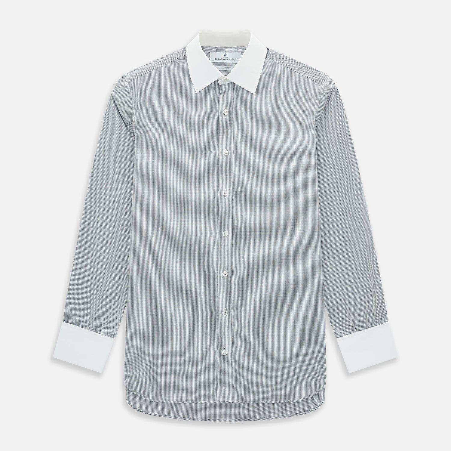 Micro Tattersall Check Shirt With Contrast T A Collar And Cuffs
