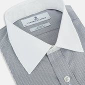Micro Tattersall Check Shirt With Contrast T A Collar And Cuffs