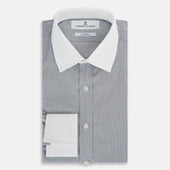 Micro Tattersall Check Shirt With Contrast T A Collar And Cuffs