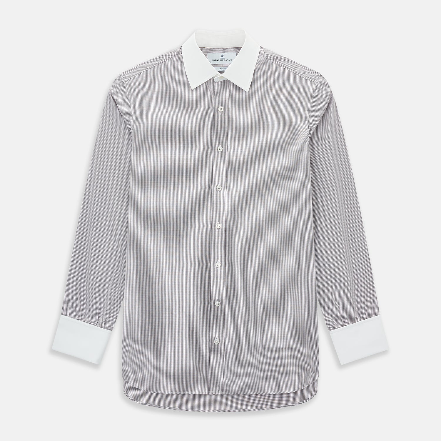 Micro Tattersall Check Shirt With Contrast T A Collar And Cuffs