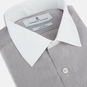 Micro Tattersall Check Shirt With Contrast T A Collar And Cuffs