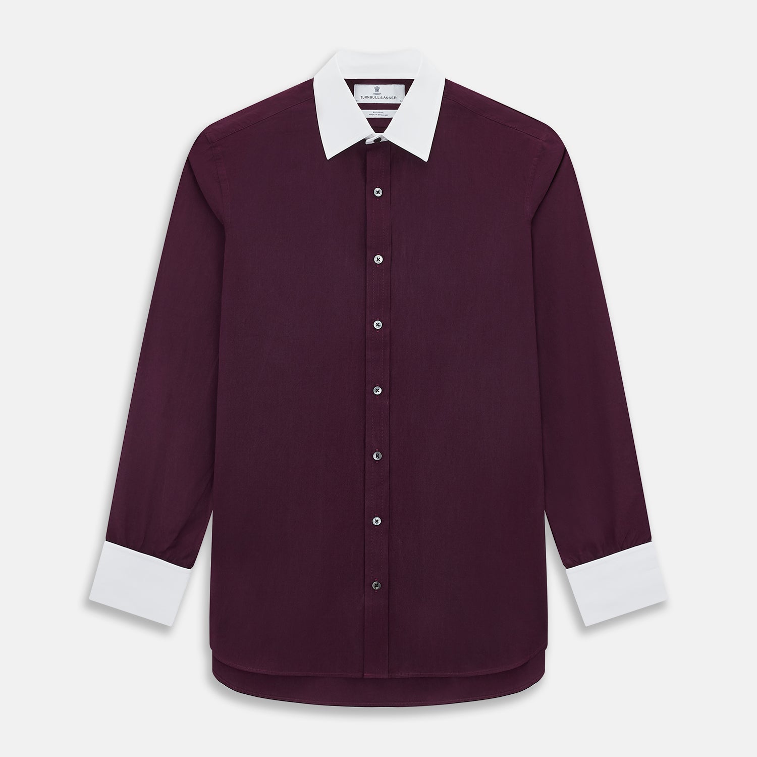 Dark Pinstripe Shirt With Contrast Collar Cuffs