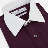 Dark Pinstripe Shirt With Contrast Collar Cuffs