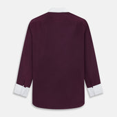 Dark Pinstripe Shirt With Contrast Collar Cuffs