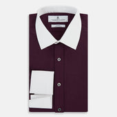 Dark Pinstripe Shirt With Contrast Collar Cuffs