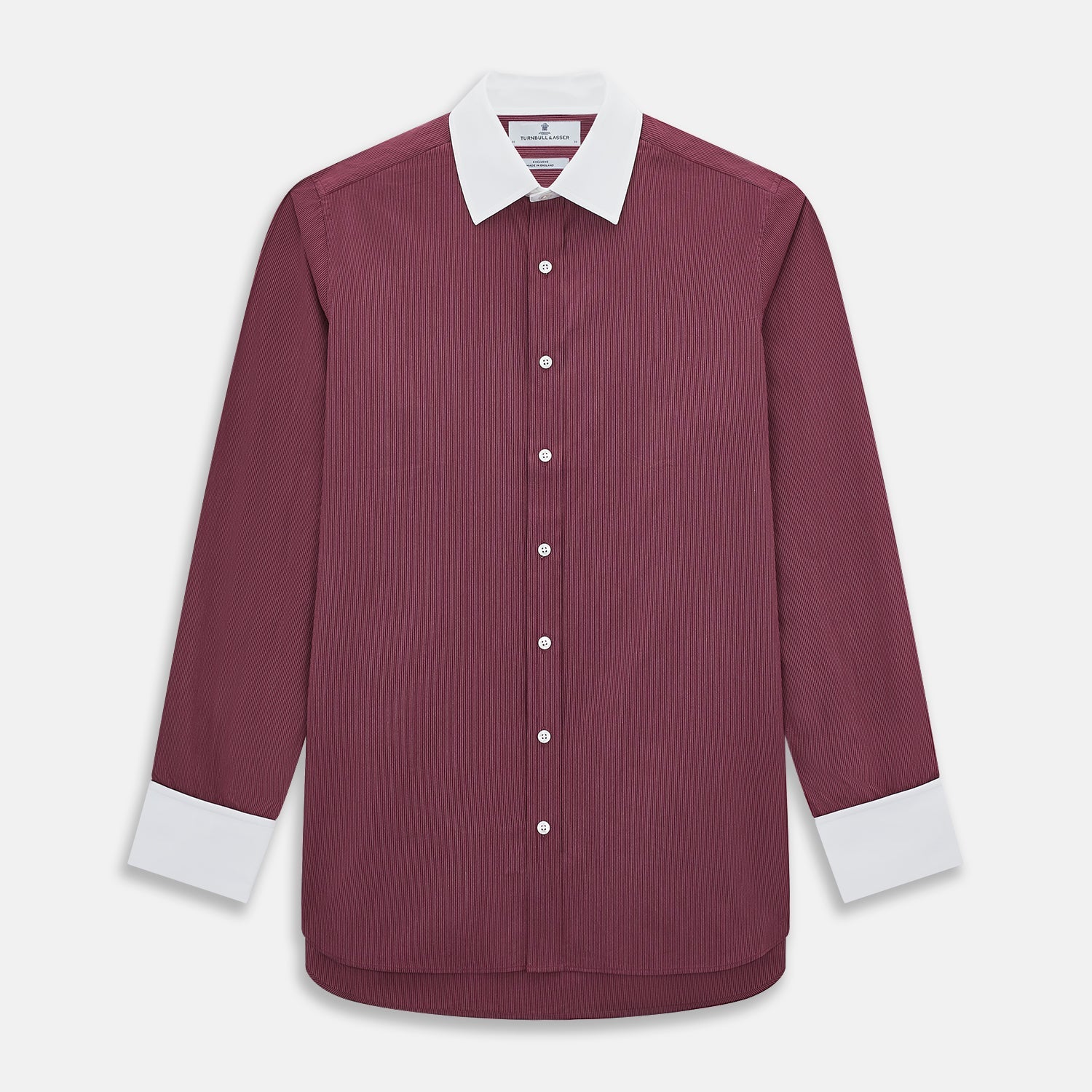 Pinstripe Shirt With Contrast Collar Cuffs
