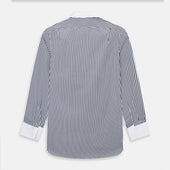 And White Double Stripe Shirt With Contrast Collar Cuffs